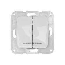 2-клавишный механизм выключателя KRANZ скрытой установки 10а белый KR-78-0203