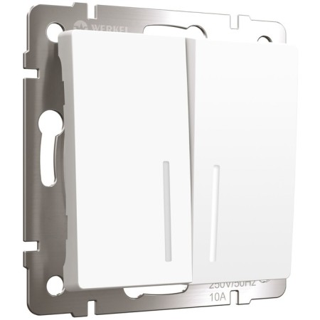 Switch W1120161, two -key, with backlight, white matte