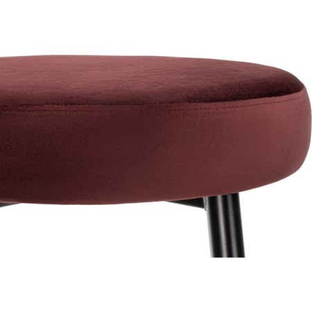 Barrier stool Plato metal/velor, black/burgundy 43x43x65 cm-3