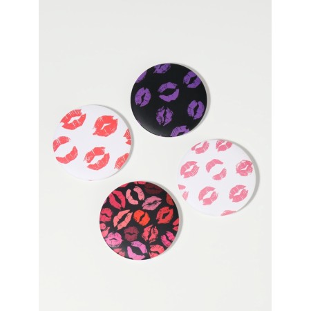 Mirror folding circle (2) s/took D7.3cm kisses MIX PLAST PACK qf-5