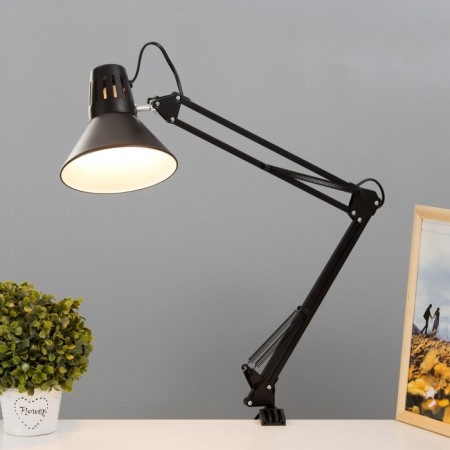 Black 1x60W E27 table lamp (on the clamp) 17x17x81cm-1
