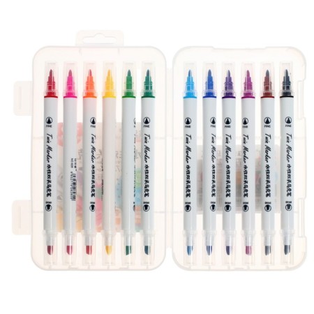 A set of markers 12 colors, bilateral, bullet and mowing tips-1