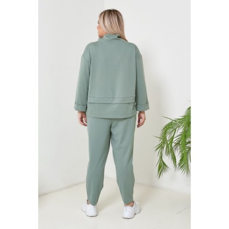 Female suit, size 68, green color-4