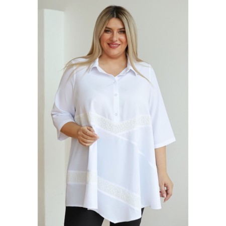 Female blouse, size 62, white color