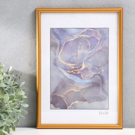 Photo frame plastic "Rainbow" 21x30 cm, matte gold-1