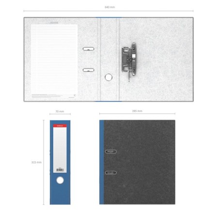 A4, 70 mm-Original, collected, marble, blue, metal canto, cardboard 2 mm, capacity of 450 sheets-1
