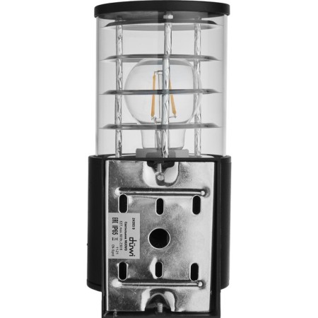 Wall lamp, invoice Duwi Techno, 170x108x220mm, E27, alumu/glass, IP65, black,-4