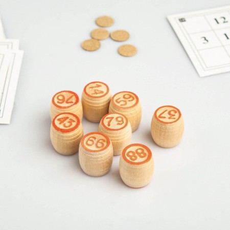 Lotto Russian, wooden "three horses", board game, with barrels-4