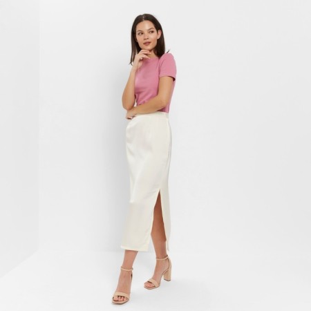 Women's skirt Minaku: Silk pleasure beige color, river 44