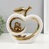 Souvenir ceramics "Two birds on an apple" White with gold 7x22x22.5 cm