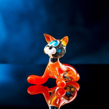 Фигура из стекла "Киса" 4х5х5см-1