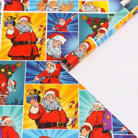 Glossy packaging paper "Winter resort", 70 x 100 cm, 1 sheet