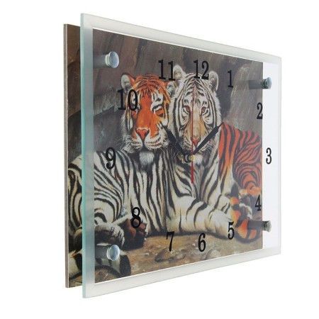 Carty clock is wall-mounted, interior "tigers", silent, 30 x 20 cm-1