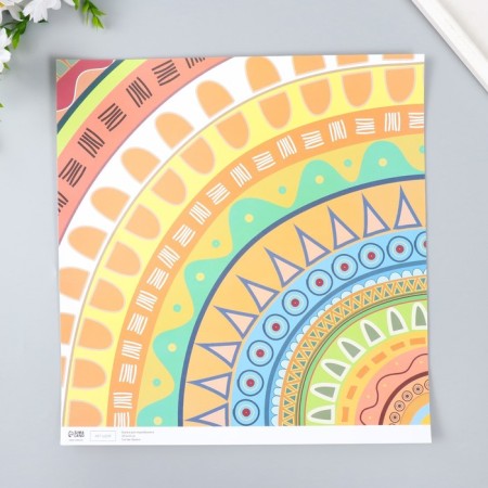 Scrapbooking paper "Ethnic patterns" density 180 g 30.5x32 cm-3