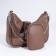 Baget bag with zipper, long belt, brown color