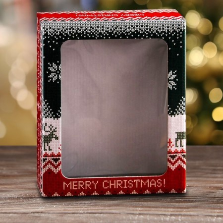 Gift box, lid is, with the Scandinavia window, 18 x 15 x 5 cm