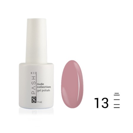 Pashe Nude Collection gel polish, No. 13 Camouflage smoky pink, 9 ml