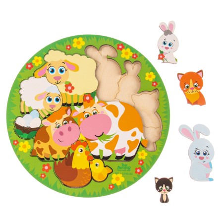 Logical puzzle "Animals and cubs", D = 20 cm-4