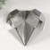 Souvenir Ceramics "Heart 3d Branch" silver 15x15x5 cm