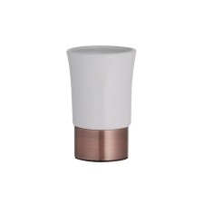 Axentia Riga glass for a bathroom of white smooth ceramics, Ø 8 cm, height 13 cm