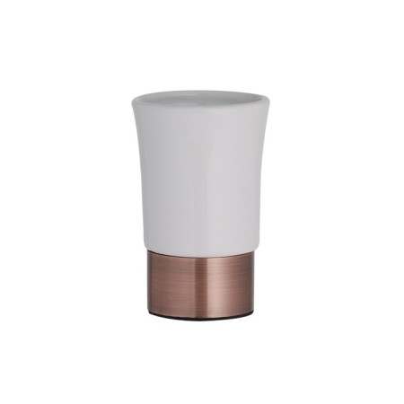 Axentia Riga glass for a bathroom of white smooth ceramics, Ø 8 cm, height 13 cm