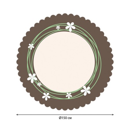 Tablecloth on the table "Circle with flowers", round, Saten, d = 150 cm-1