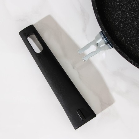 Pan, d = 26 cm, removable handle, anti -stick coating, dark marble color-4