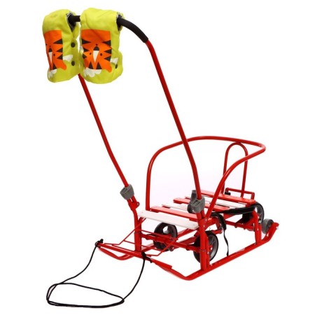 Sled "Timka 3k Universal", with red mittens-8