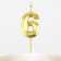 Candle figure for the cake "6", gold, 2.5 x 8 cm.