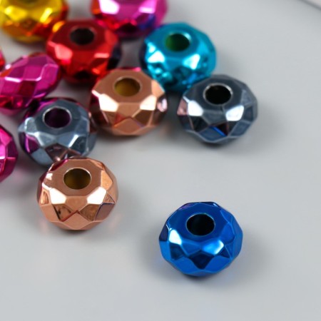 Busina for creativity plastic "Ball metallic glossy faces" mix 1.4x1.4x0.8 cm-1