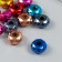 Busina for creativity plastic "Ball metallic glossy faces" mix 1.4x1.4x0.8 cm
