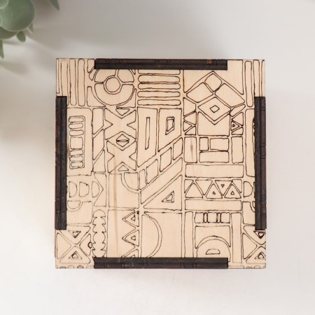 Casket-Cub for painting "Egypt" 10.7x10.7x10.7 cm, plywood 6mm-2