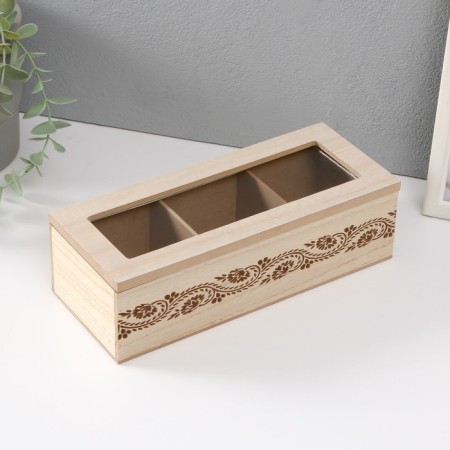 Casket tree with divisions "Flower pattern" 24x9.8x7 cm