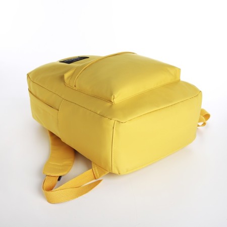 School backpack of textiles on lightning, Fulldorn, 3 pockets, yellow color-4