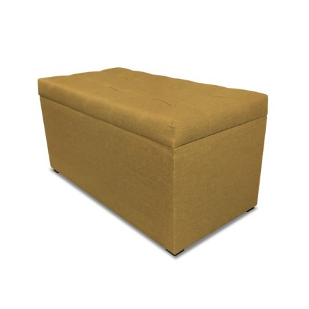 Puff with a lid and weighting, 800 × 400 × 420 mm, Velur Dream, Yellow color