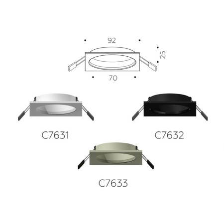 Building lamp built -in Ambrella Diy System Elements C7631 for nozzles D70 mm, GU5.3, Color white sand-1