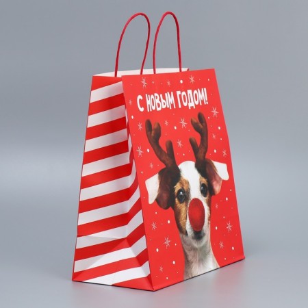 Package Gift craft "Deer you", 28 x 32 x 15 cm, New Year-2