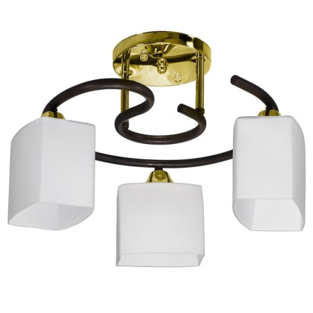 Lamp Ceiling Economy Service 33898/3FGD+BR WT, 3x60W, E27, 27x42x42 cm, Golden color