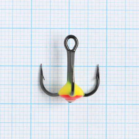 Triple hooks for Lucky John lure with colored drops, color YR, No. 06, 10 pcs.-1
