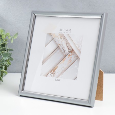 Photo frame Plastic "Mira" 20x20 cm silver (plastic screen)-1