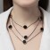 Beads 3 tiers "Circles", black color in gold, 48 cm