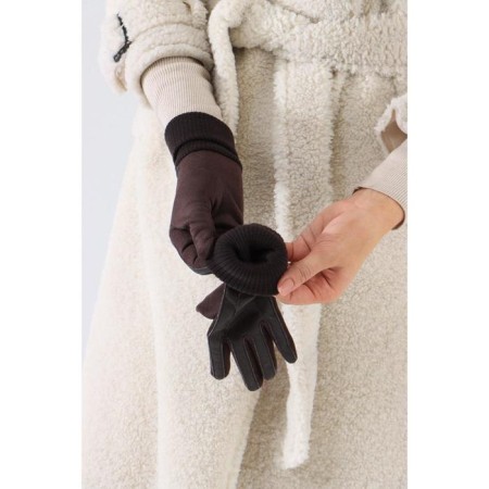Gloves are female, dimensionless, without insulation, brown color-2
