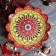 Largan Rishtan ceramics "Flowers", 42 cm, red, corrugated