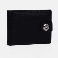 Male purse for magnet, department for bills, for maps, for coins, black color
