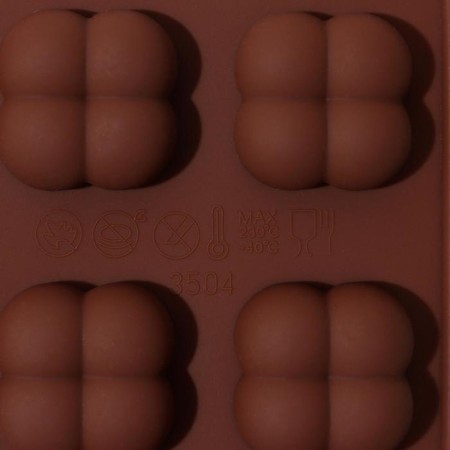Creolon chocolate form "Creole", silicone, 21 × 10.5 × 2.5 cm, 15 cells, brown color-2