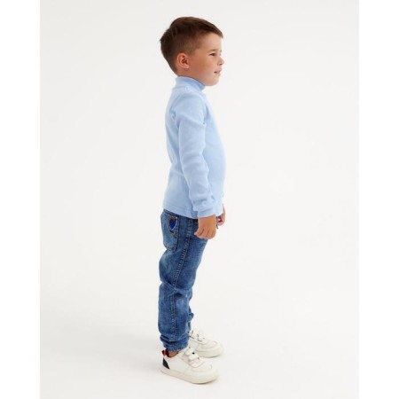 School turtleneck for children, blue color, height 128-5