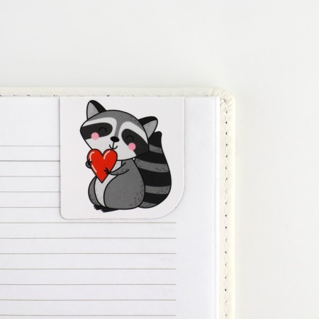 Gift set: notebook and magnetic bookmarks 2 pcs. "Be like a raccoon"-11