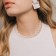 Choker "Pearl" embroidery, white color in silver, 30 cm