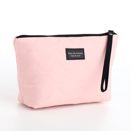 Cosmetic bag a single-flower, 25*7.5*14, lightning department, lining, pink
