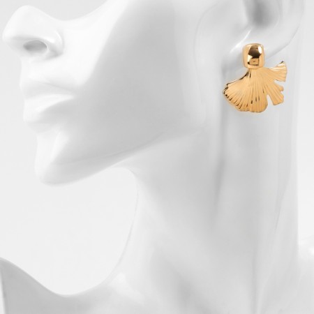 Earrings Metal "Abstraction" tail, color gold-4